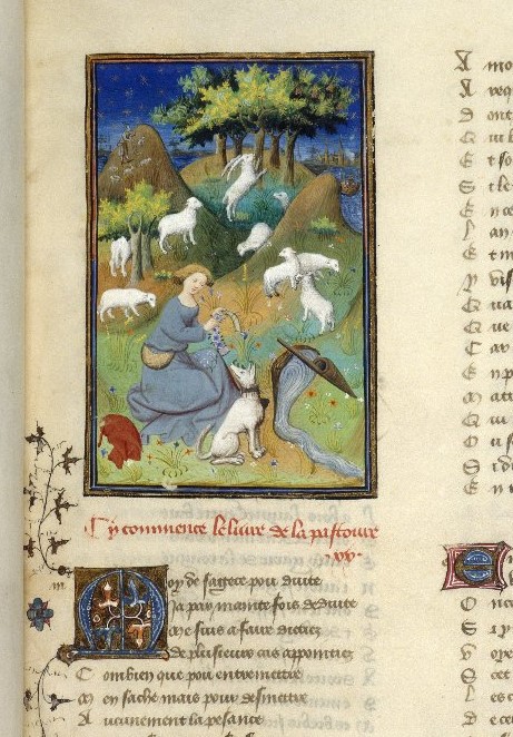 "Dit de la Pastoure" by Christine de Pizan. (London, British Library, Harley Ms 4431, fol. 221r)